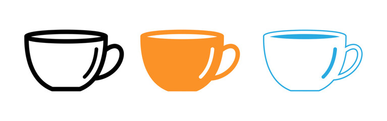 Colorful illustration of three coffee mugs © Raju