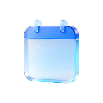 3d rendered icon of abstract glossy glass calendar symbol
