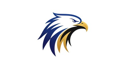 Obraz premium Stylized eagle head illustration against a white background for design