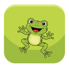 Obraz premium Happy Green Cartoon Frog Illustration.