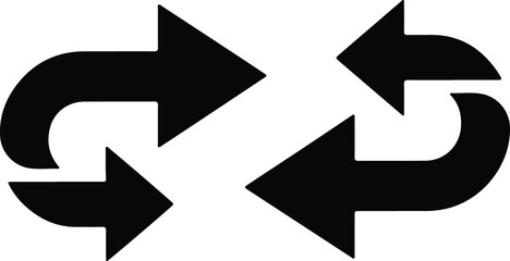 Silhouette exchange arrows symbol reload refresh loop icon sign illustration vector