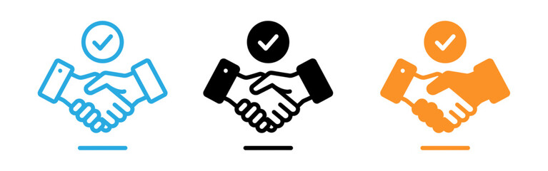 Handshake icons with checkmarks © mstkabita