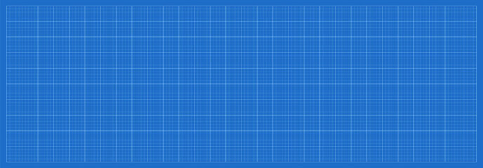 Blueprint grid. Metric graph paper bg. Blue blank mm horizontal sheet for technical drawing, engineering sketch, architectural design, school projects. Tech simple linear background. Vector illustrati