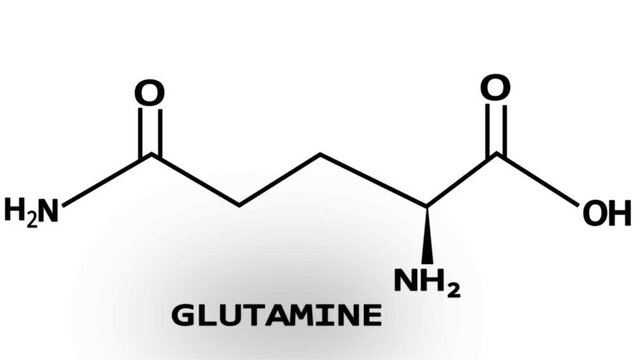 Glutamine Molecular Structure Displayed on tranasparant Backgrounds 4k animation