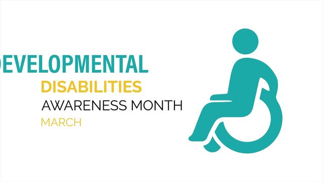 Clean motion graphics animation promoting inclusion and support for Developmental Disabilities Awareness Month.