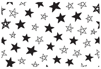 Black stars pattern on white background