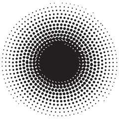 Black halftone dots forming a circular pattern