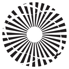 Black radial pattern on white background