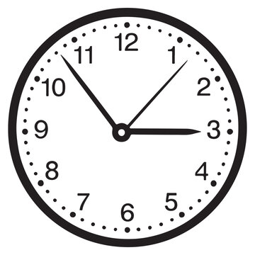 Clock showing 3 o clock with simple design