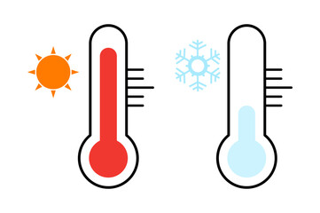 Thermometer measuring hot and cold temperature.