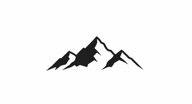 Silhouette of jagged mountain peaks against a white background.