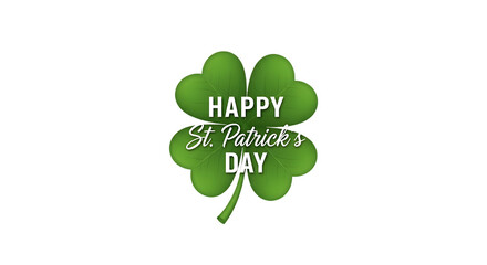 Fototapeta premium Happy st patrick's day four leaf clover isolated on transparent background