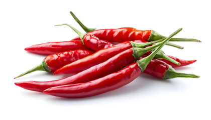 Fresh red chili peppers isolated on white