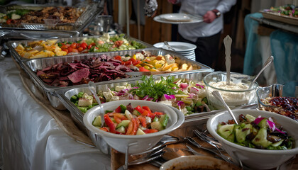 Fototapeta premium Wedding preperation and food