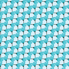 Obraz premium Beautiful repeating pattern of blue flowers on a light blue background, creating a fresh and vibrant look.