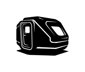 Fototapeta premium Minimalist Black Vector Camper Van Silhouette Icon