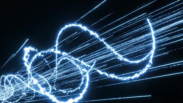 Abstract light streaks forming vortex pattern on dark background