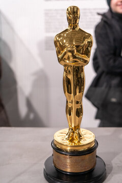 Oscar statuette golden award figurine. Kyiv, Ukraine - January 6, 2026