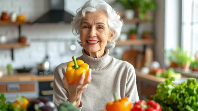 Seniorin in einer modernen K&uuml;che