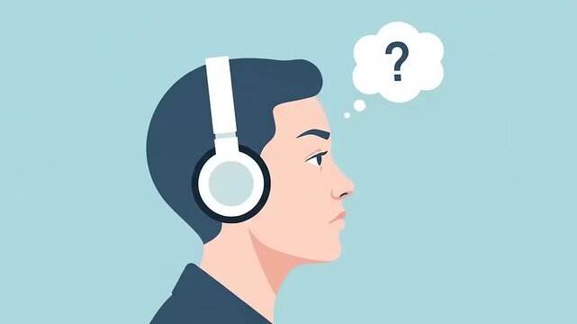 Man with Headphones and Thoughtful Expression