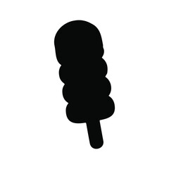 Kulfi, sweets silhouette icon vector flat design.