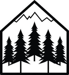 Obraz premium set of icons of trees