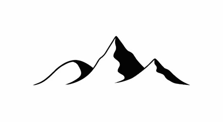 Stylized Silhouette of Majestic Mountain Peaks.