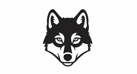Obraz premium Stylized Wolf Head Silhouette Vector Graphic.
