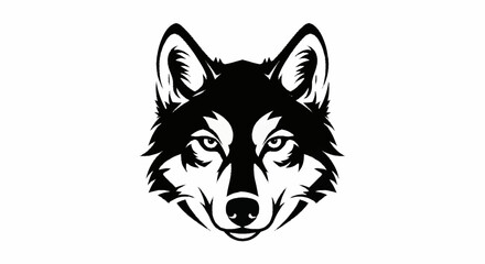 Fototapeta premium Stylized Wolf Head Silhouette Vector Art.
