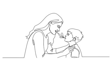  young mother giving some wise advice talk to his child.