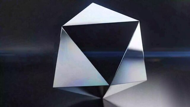 Abstract geometric shape with light and shadows in dark environment