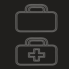 Medical bags icons set