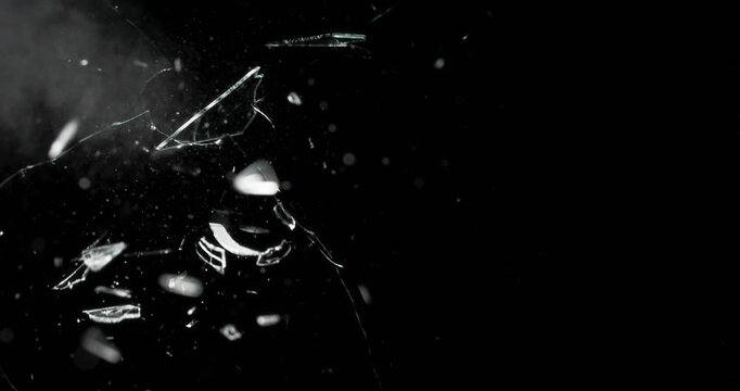 A stunning dynamic glass shatter effect is beautifully showcased against a deep black background, making it an ideal choice for various motion graphics and innovative abstract design projects