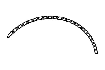 Obraz premium Arched Black Outline Chain Link Segment Sketch for Minimal Design and Connection Strength Concept isolated on transparent background wireframe doodle stroke line vector graphic art simple