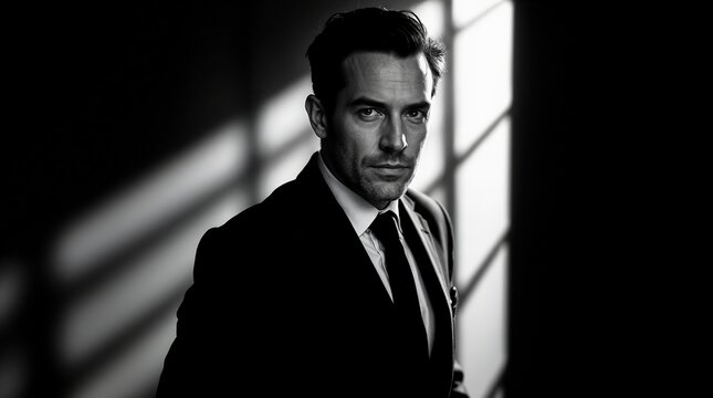 businessman portrait under light