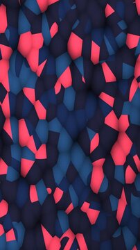 Abstract Fragmented Pattern Using Deep Blue and Pink Tones in Dynamic Mosaic