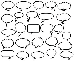 Fototapeta premium Collection of various cartoon speech bubbles