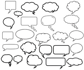 Fototapeta premium Collection of various comic speech bubbles and thought clouds