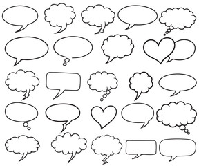 Fototapeta premium A collection of 25 different speech bubbles and chat icons