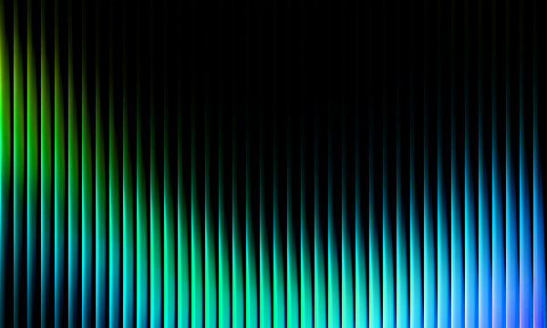 Abstract dark background with glowing vertical neon lines in green and blue gradients, futuristic technology texture for banner or wallpaper, digital data stream matrix concept