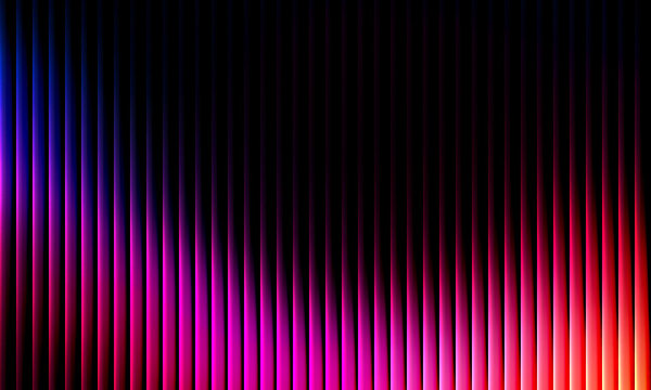 Abstract dark background with glowing vertical neon lines in blue purple and red gradients, futuristic technology texture for banner or wallpaper, digital sound wave equalizer concept