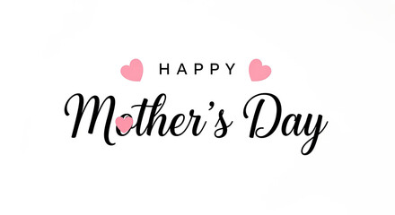 Happy mother's day greeting with pink hearts