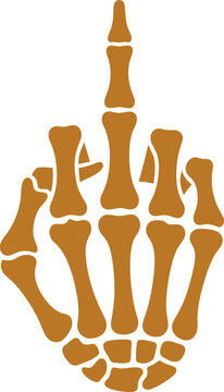 Orange skeleton hand bones of the hand