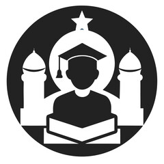 Man Reading Book in Traditional Clothing.