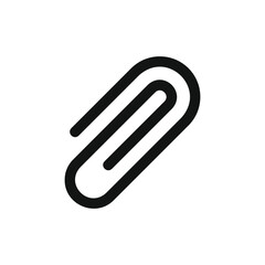 Obraz premium Black paperclip icon isolated on transparent background