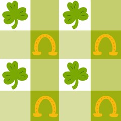 St Patrick's Day holiday background card set featuring green shamrock leaf icons and four leaf clover illustration patterns as a lucky Irish nature symbol for spring celebration art design