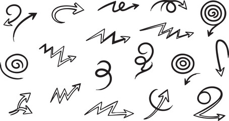 Hand Drawn Doodle Pattern,Hand Sketched Arrows and Lightning Background,Black and White Doodle Sketch Pattern,Creative Abstract Doodle Line Art,Random Hand Drawn Symred]