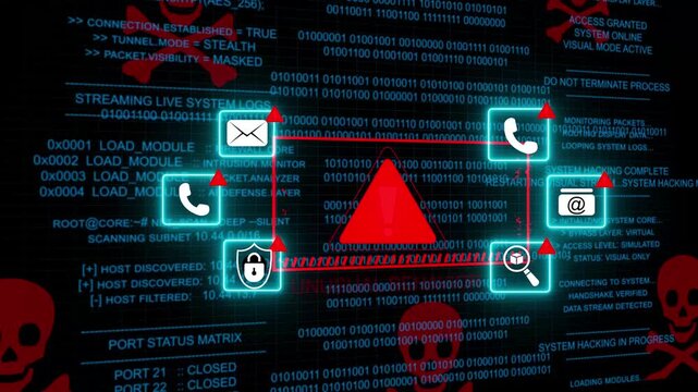 Unusual network behavior alert warning. Cybersecurity defense and secure digital systems protection against cyberattacks.