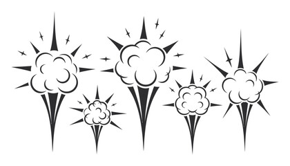 Comic Book Style Explosions and Starbursts in Black and White © sayeed