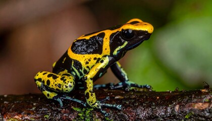 Fototapeta premium Poison Dart Frog on Tropical Rainforest Leaf